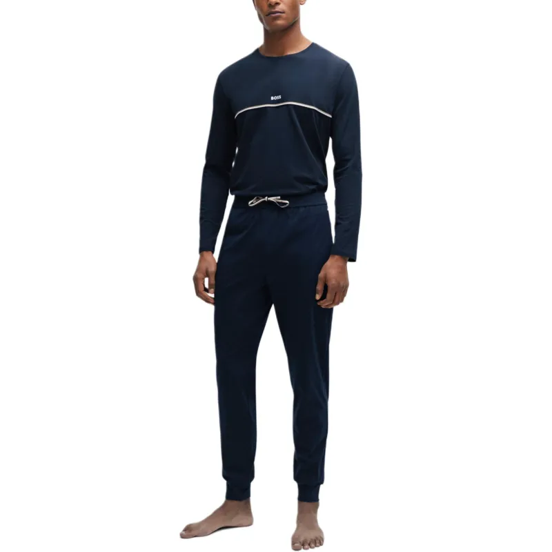 HUGO BOSS FW24 Pajama Pants Men's Navy Blue-1