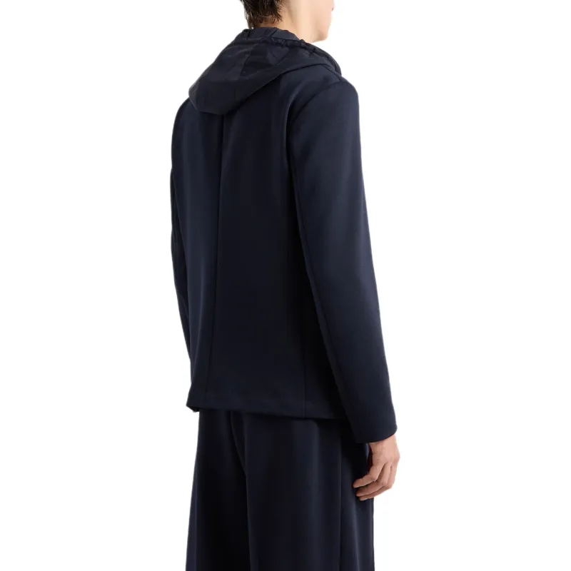 EMPORIO ARMANI Double breasted Blazer In A Soft Wool blend Cloth With A Nylon Hood-2