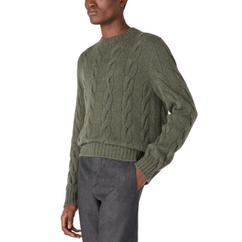 Loro Piana Napier FW24 Cashmere Sweater Men's Green-4