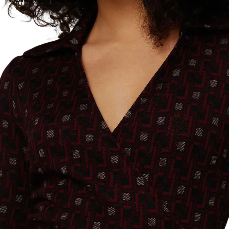 DVF Diane Von Furstenberg Geometric Print Wrap Shirt-4