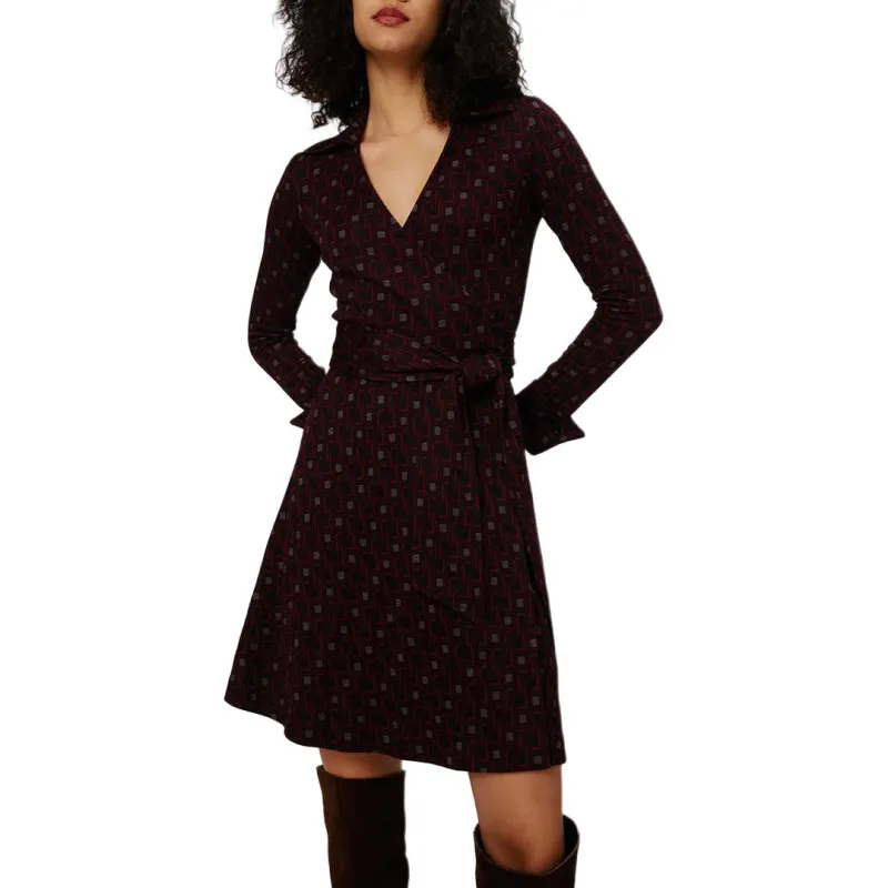 DVF Diane Von Furstenberg Geometric Print Wrap Shirt-2