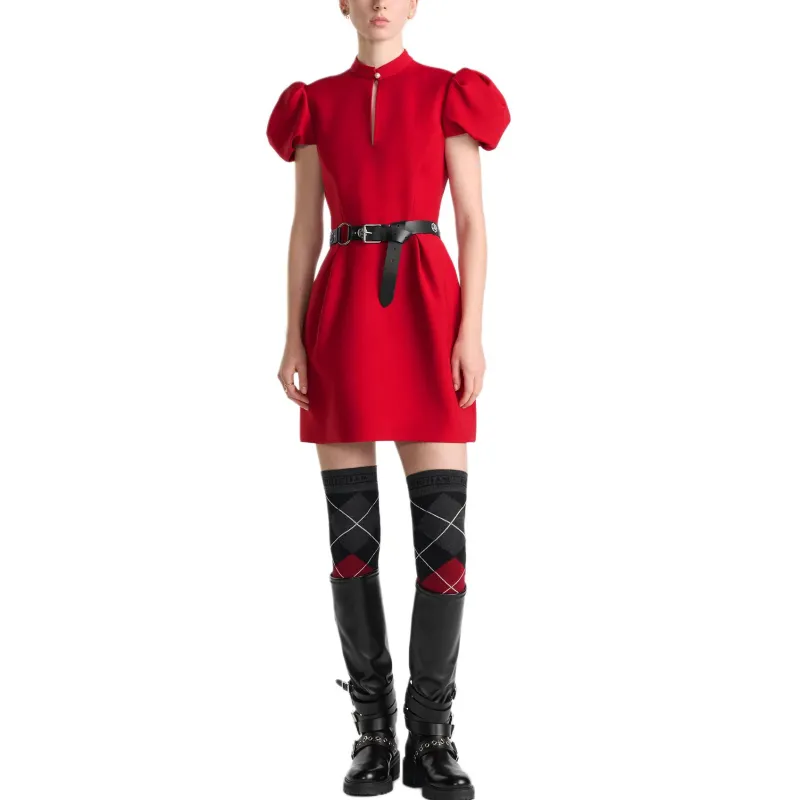 DIOR FW24 Short Sleeved Dresses Women's Red-2