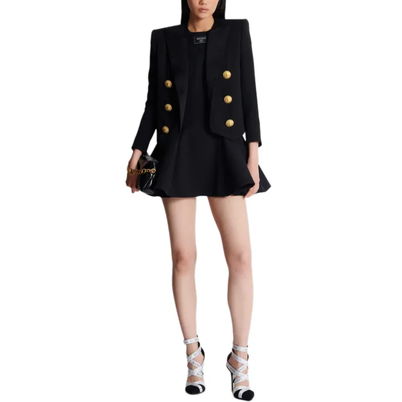 BALMAIN Logo patch Mini Dress-5