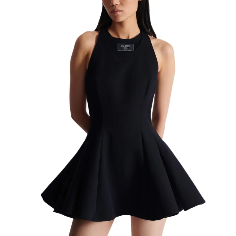 BALMAIN Logo patch Mini Dress-2