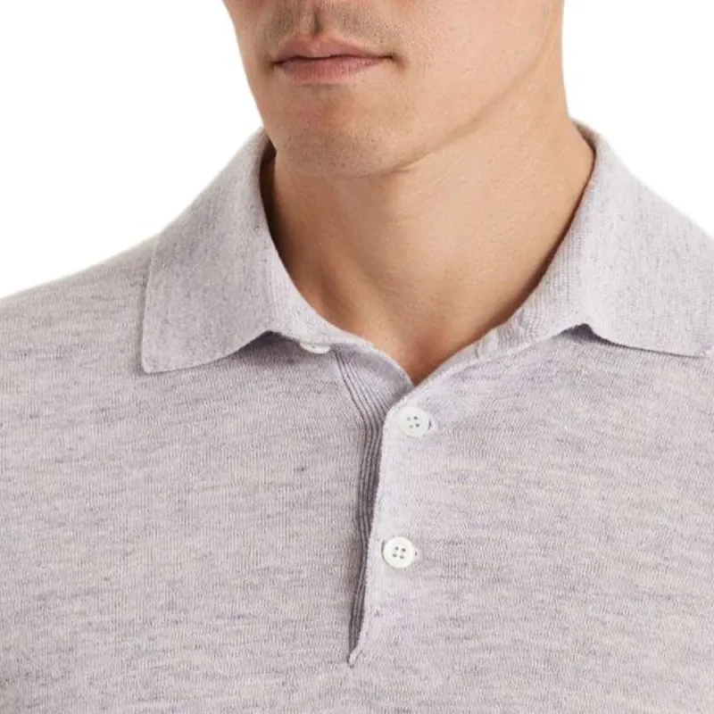 Brunello Cucinelli Short Sleeved Ribbed Knit Polo Shirt-5