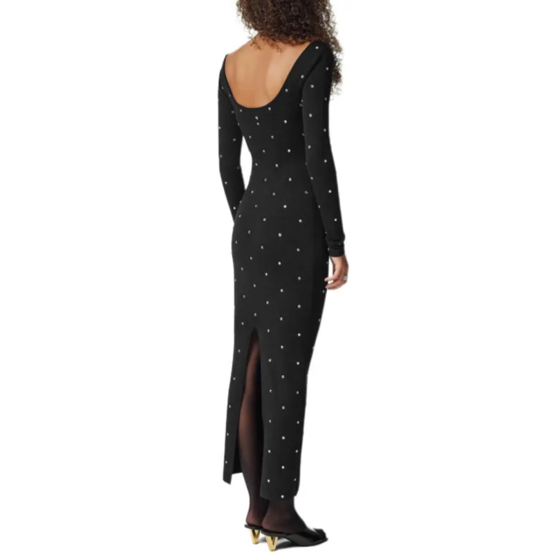 VERSACE Stud Embellished Long Sleeved Maxi Skirt-3