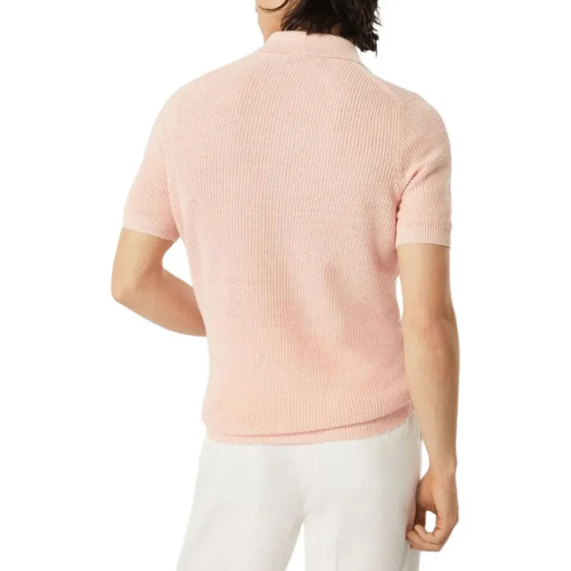 Brunello Cucinelli Half English Rib Knit Polo Shirt-3