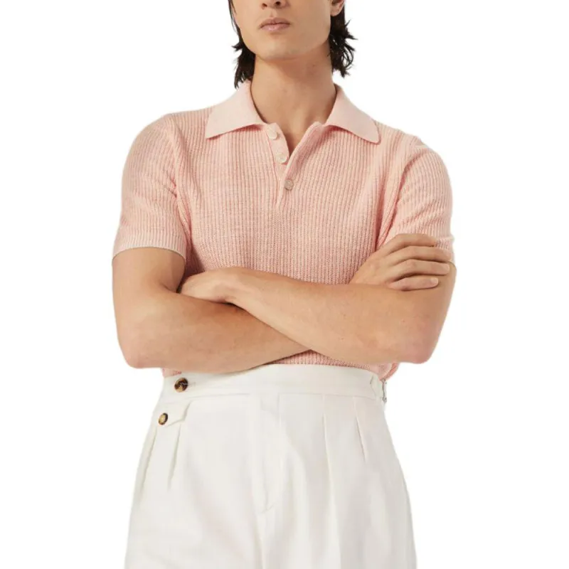 Brunello Cucinelli Half English Rib Knit Polo Shirt-2