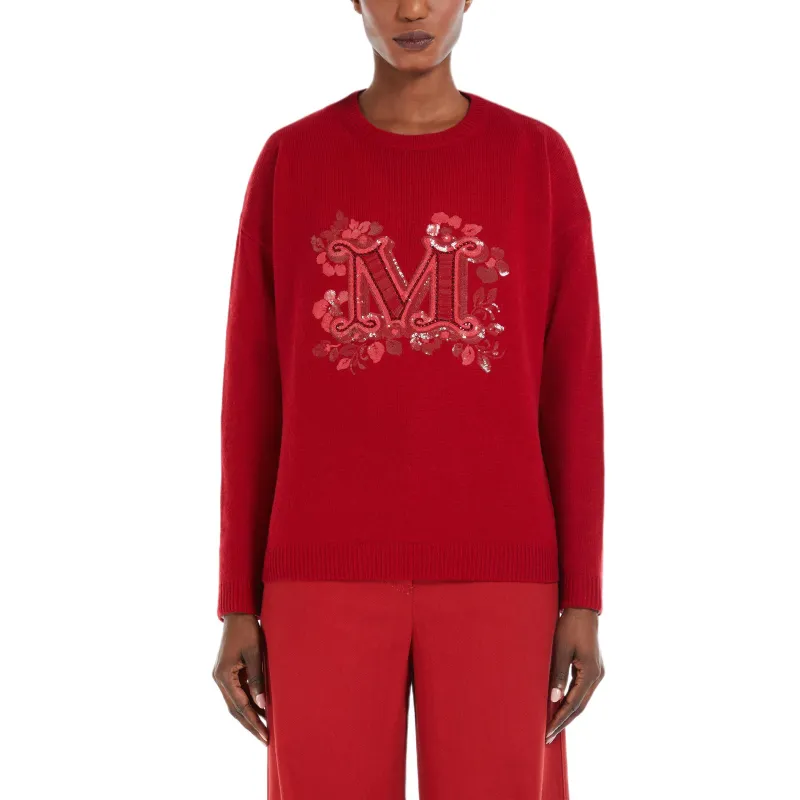 MaxMara Logo Embellished Crewneck Jumper-1