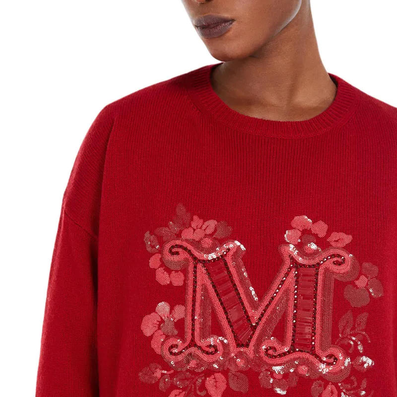MaxMara Logo Embellished Crewneck Jumper-4