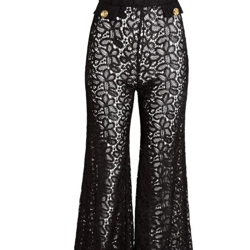 Giambattista Vall Lace Flared Trousers-5