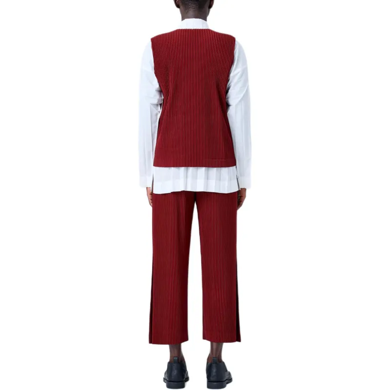 Homme Plissé Issey Miyake Vest Men's Deep Red-2
