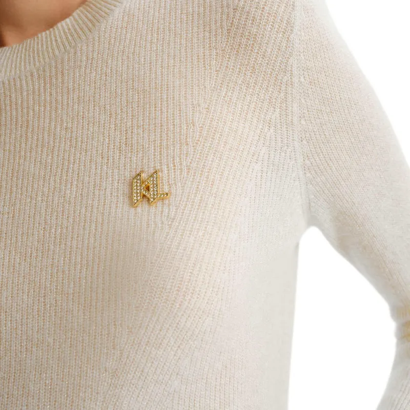 KARL LAGERFELD FW24 Cashmere Sweater Women's Beige-4