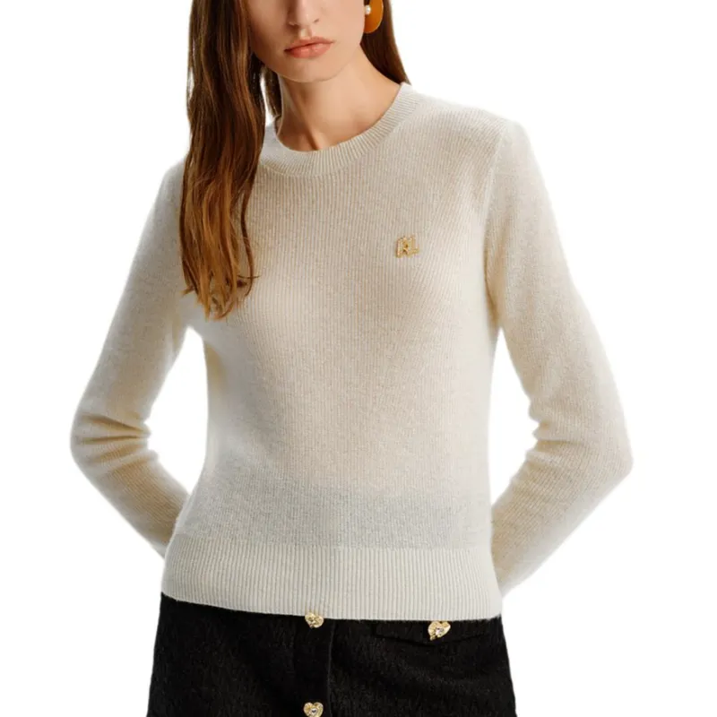 KARL LAGERFELD FW24 Cashmere Sweater Women's Beige-3