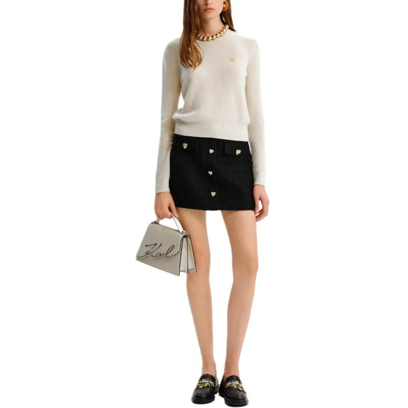 KARL LAGERFELD FW24 Cashmere Sweater Women's Beige-1