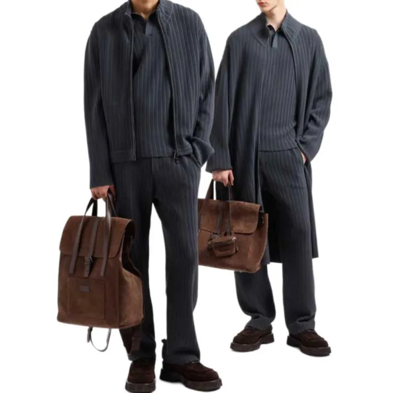 EMPORIO ARMANI Icon Full zip Cardigan In Vertical Ottoman stitch Viscose-3
