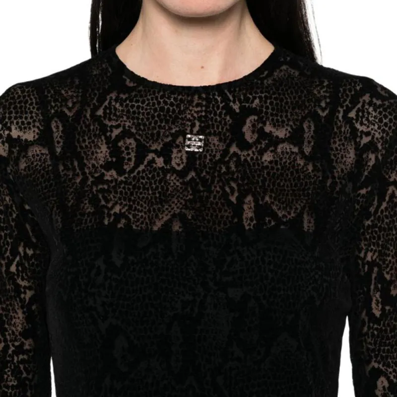 Givenchy Flocked Mini Dress 'Black'-4