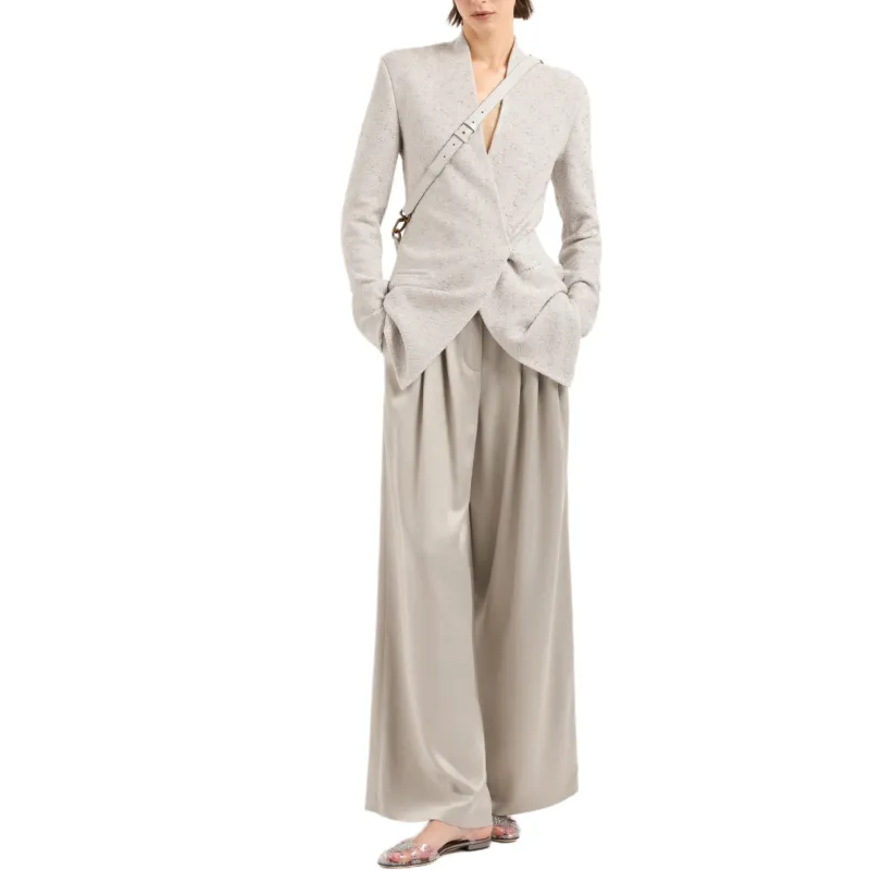 GIORGIO ARMANI Wide leg Viscose And Cupro Trousers-2
