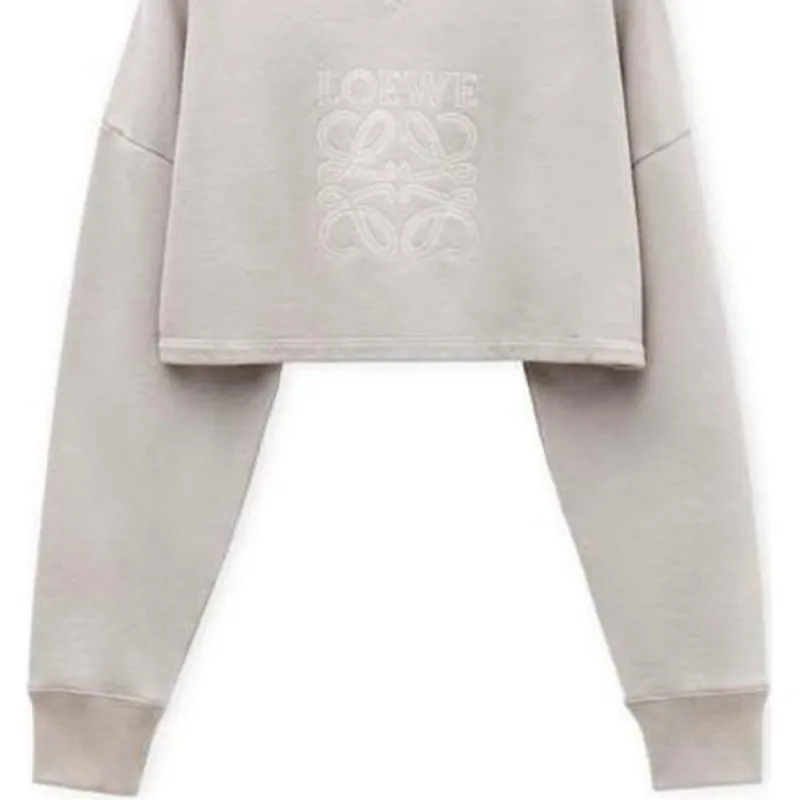 LOEWE Cropped Cotton Sweatshirt-1