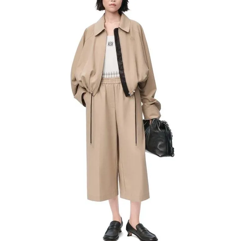 LOEWE Wide Leg Cropped Trousers-1