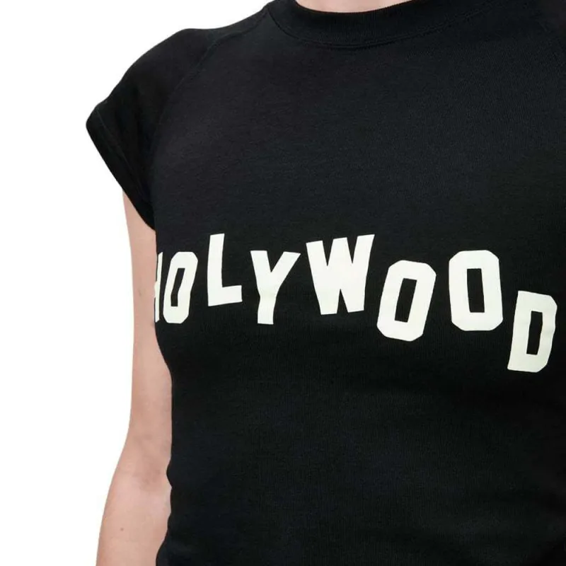 LOEWE Solid Color Logo Letter Print Short Sleeved Crew Neck Raglan T Shirt Women's Black-4