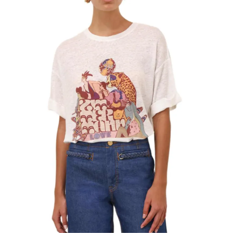 Zimmermann SS25 T-Shirt Women's Ivory White-1