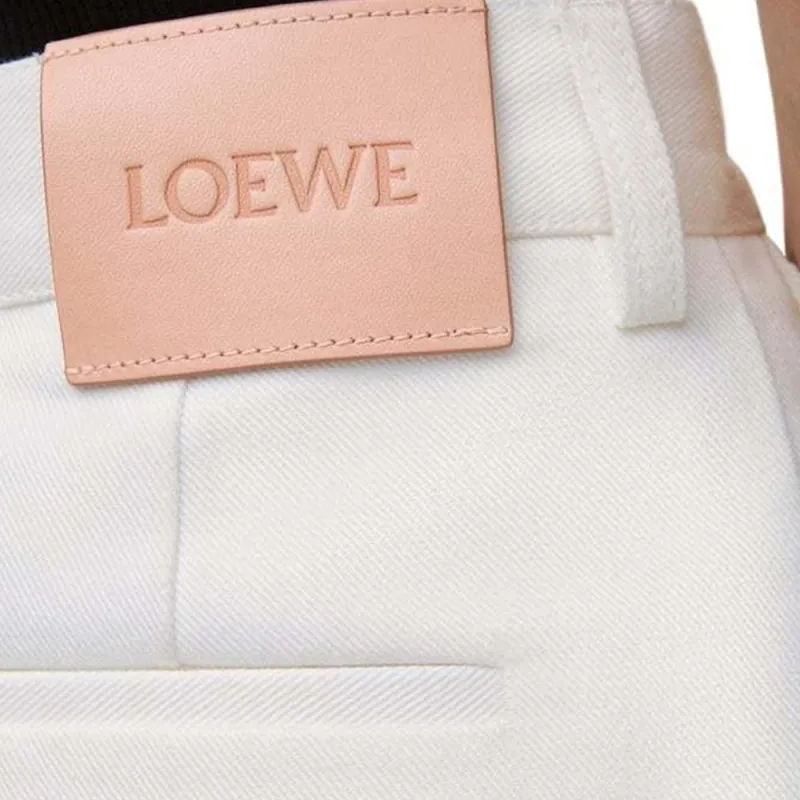 LOEWE Logo Patch Pleated Trousers-4
