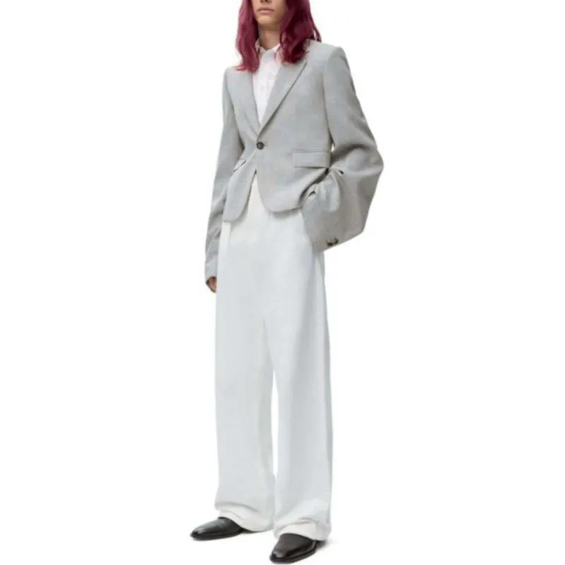 LOEWE Logo Patch Pleated Trousers-1
