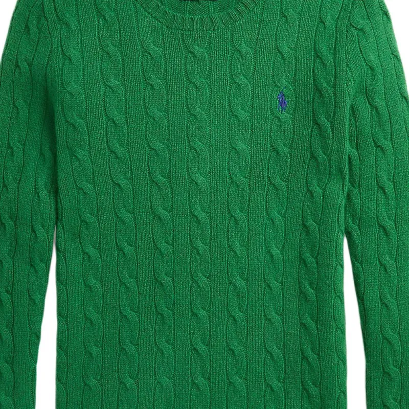 Ralph Lauren Cable Wool And Cashmere Crew Neck Sweater Sweater Men's Green-4