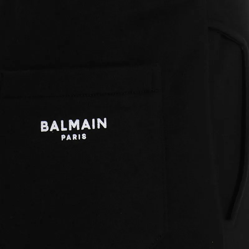 BALMAIN Flocked Logo Drawstring Track Pants-4