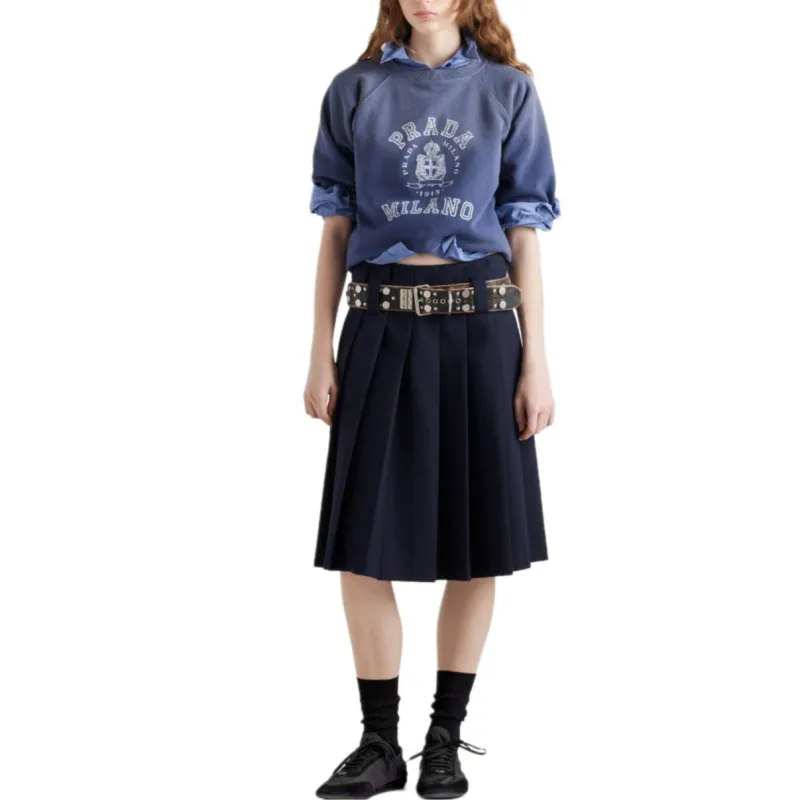 PRADA Logo Printed Crewneck T Shirt-2