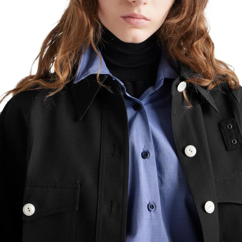 PRADA Wool Gabardine Coat-4