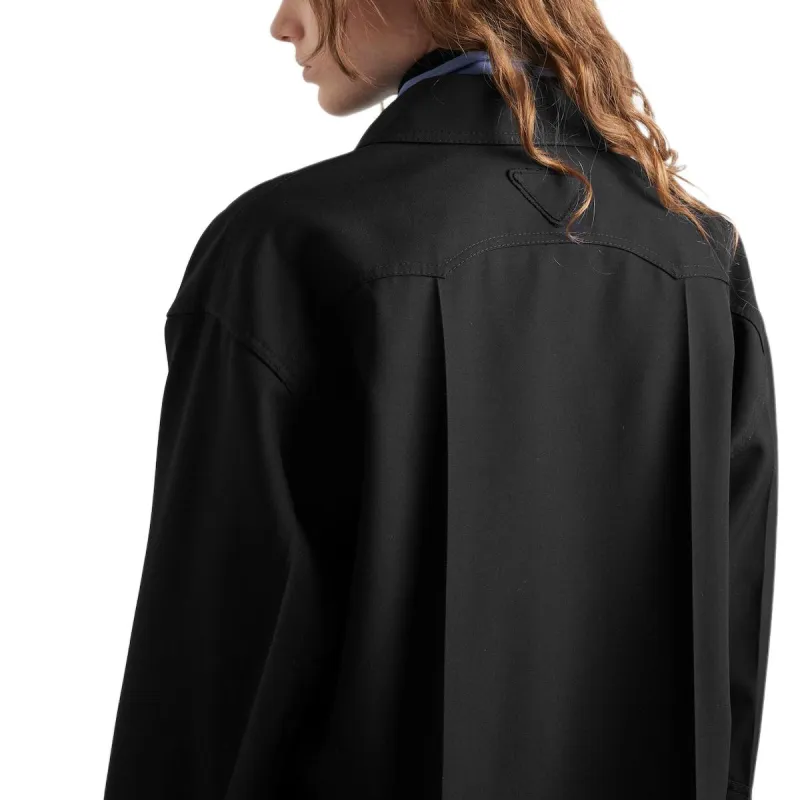 PRADA Wool Gabardine Coat-5