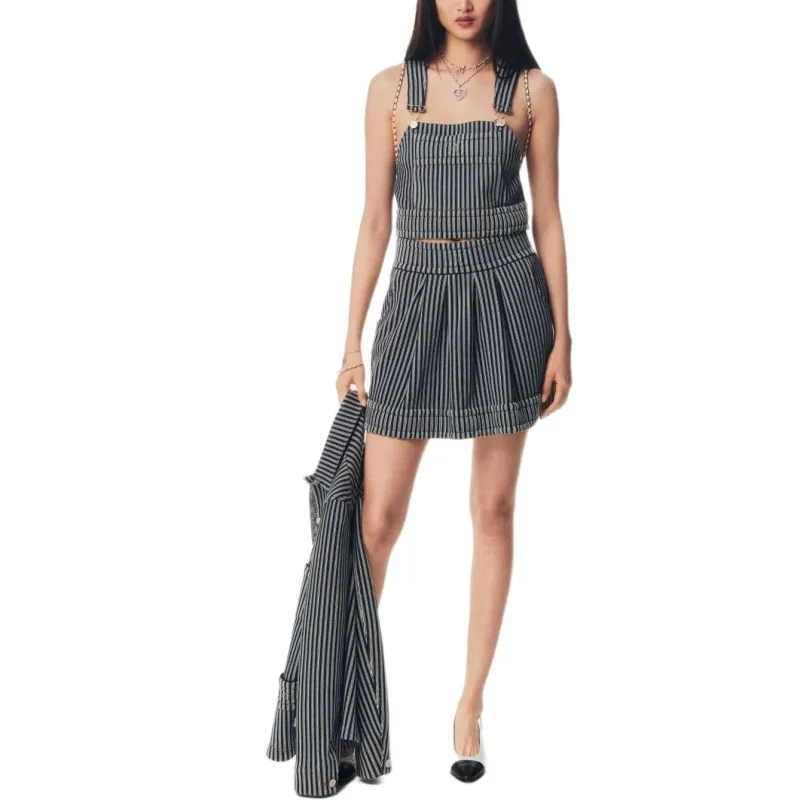 CHANEL 25P Spring Summer Preview Collection Casual Short Skirts Women's Marine Blue-1