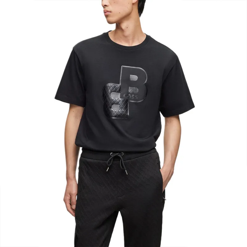 HUGO BOSS Crew Neck Short-Sleeved T-Shirts Men's Black-1