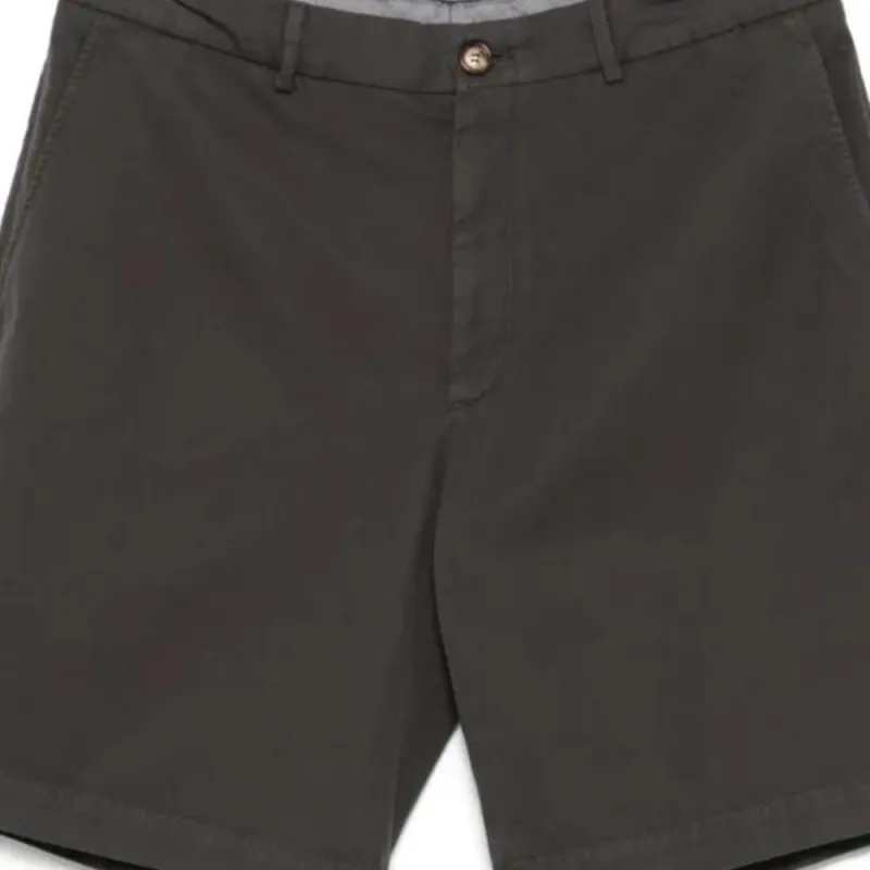 Brunello Cucinelli Garment Dyed Gabardine Bermuda Shorts-2