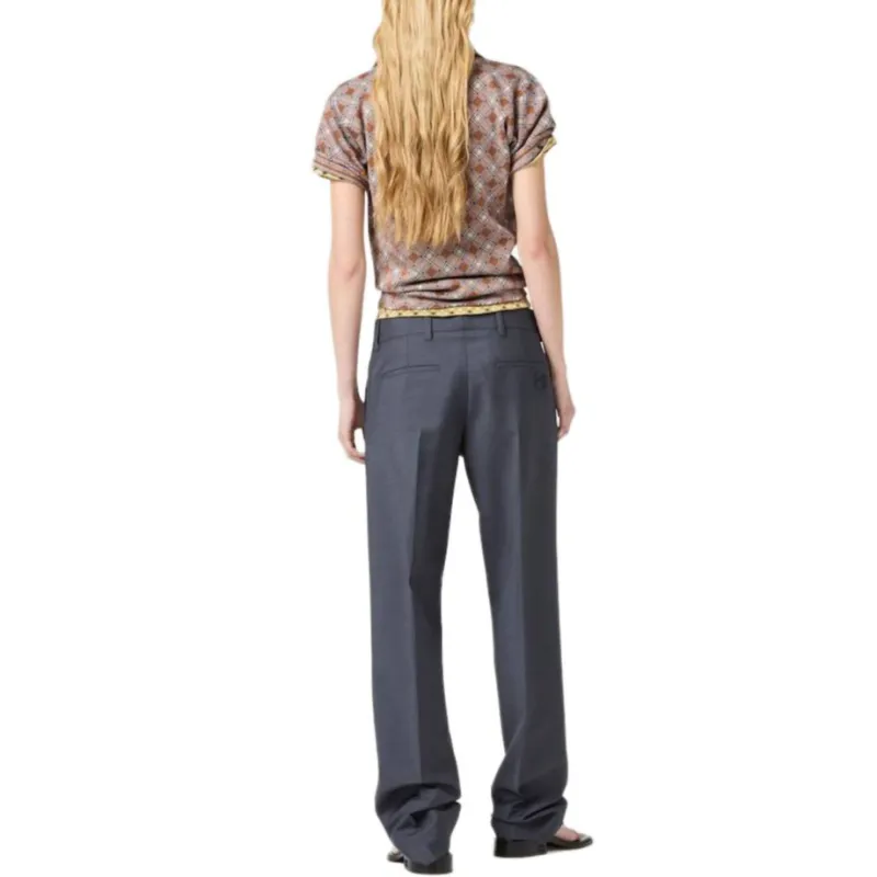 MIU MIU Silk Check Polo Shirt Tabacco-2