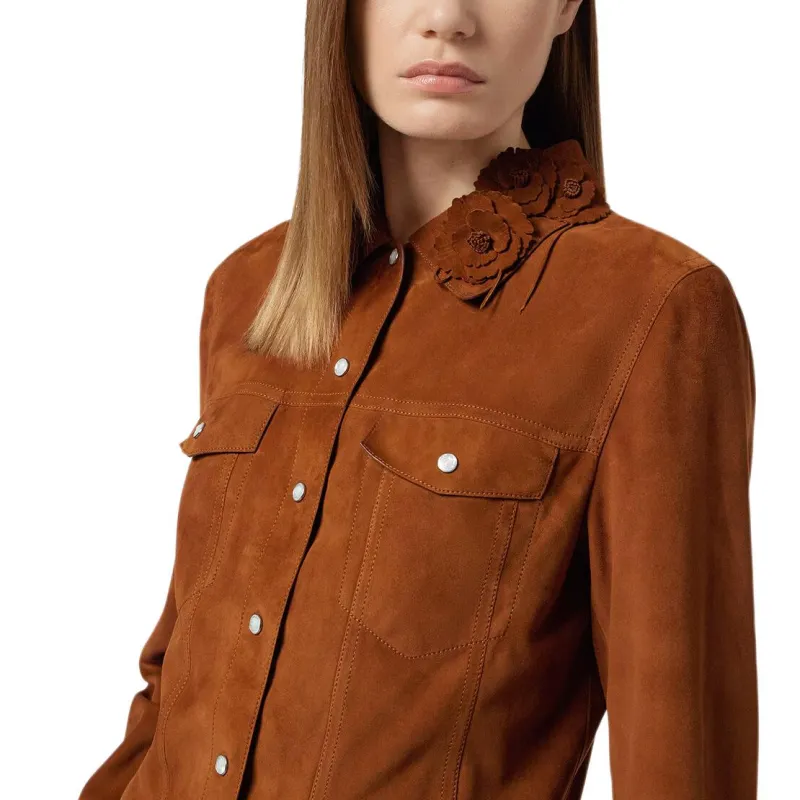 VERSACE Floral Suede Jacket-4