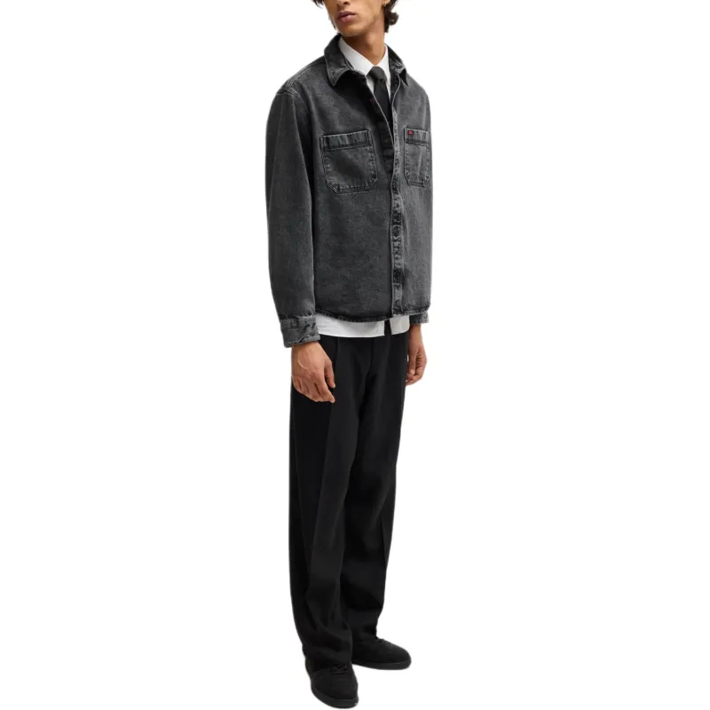 HUGO BOSS Patch Pockets Oversized Denim Shirt-3