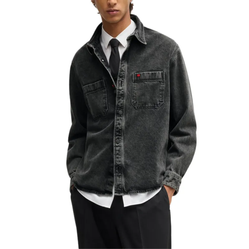 HUGO BOSS Patch Pockets Oversized Denim Shirt-1