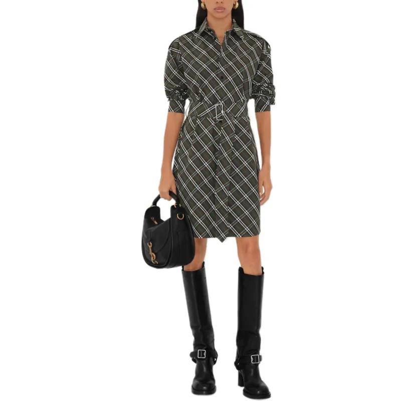 Burberry SS25 Long Sleeved Dress Women's Brown-1