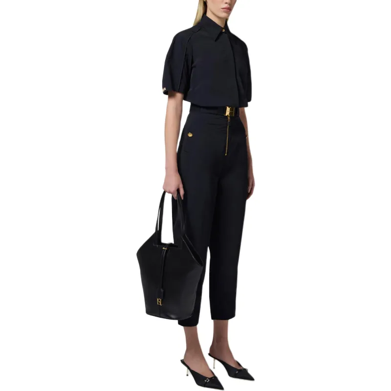 Elisabetta Franchi Button Up Cropped Blouse-1