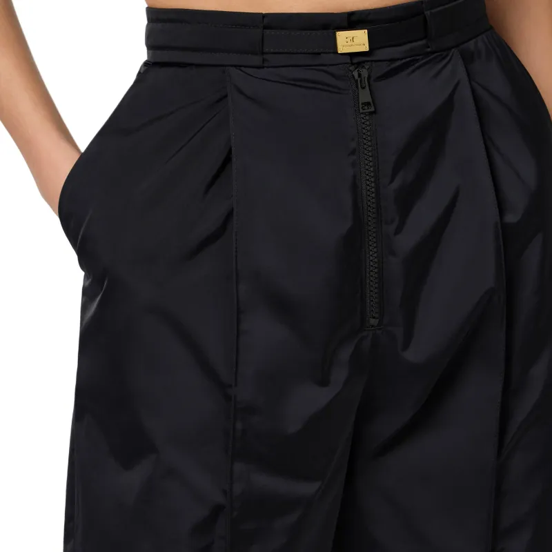 Elisabetta Franchi Belted Voile Boyfriend Trousers-4