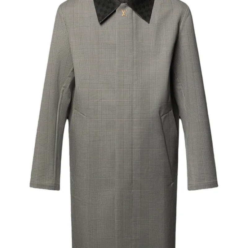 LOUIS VUITTON Raincoat With Damier Suede Collar-1