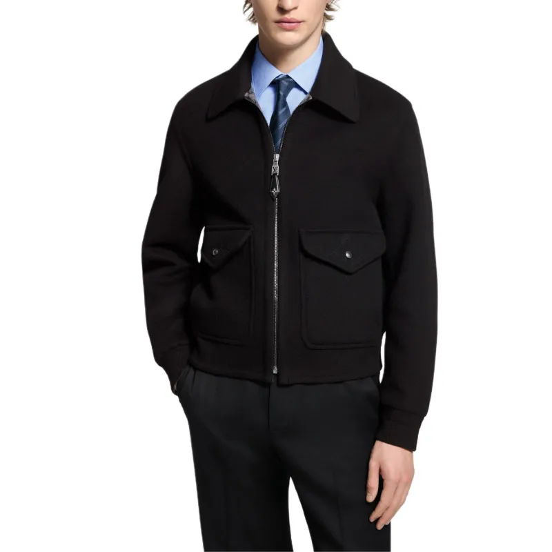 LOUIS VUITTON Wool Silk Double Face Blouson-2