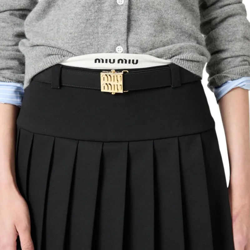 MIU MIU Casual Short Skirts Women's Black-5
