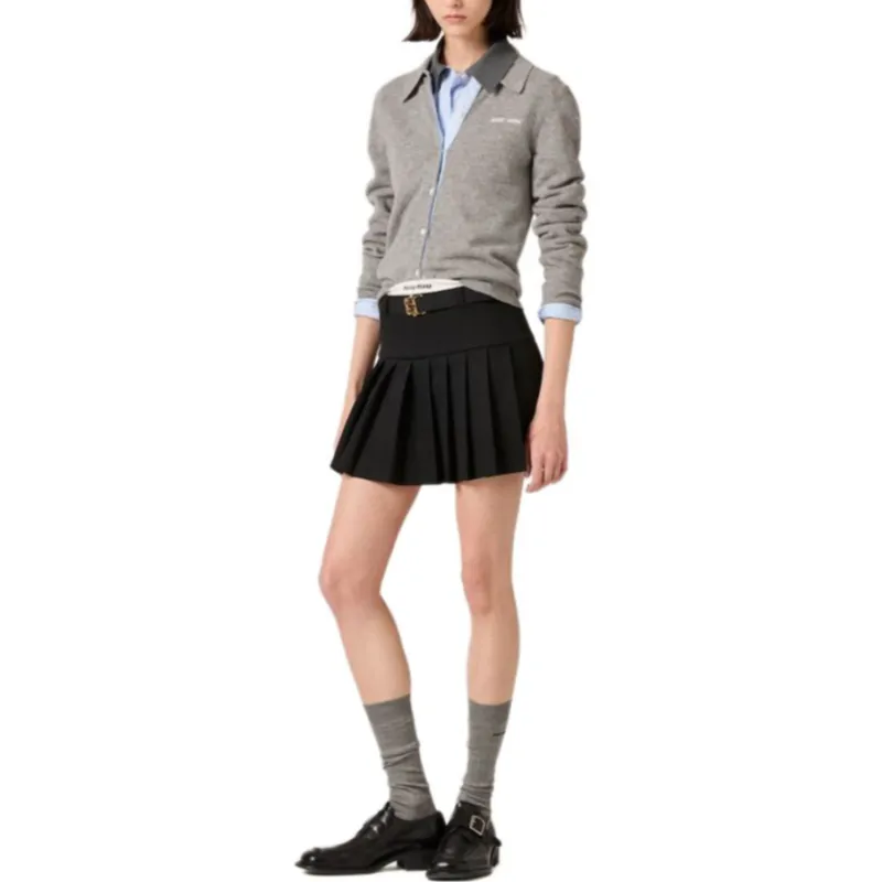 MIU MIU Casual Short Skirts Women's Black-2
