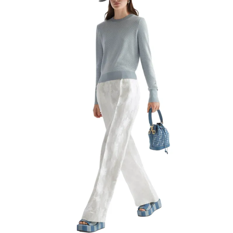 FENDI SS25 Pajama Pants Women's White-2