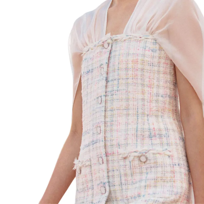 CHANEL 25S Spring Summer Collection Sleeveless Dress Women's White-2
