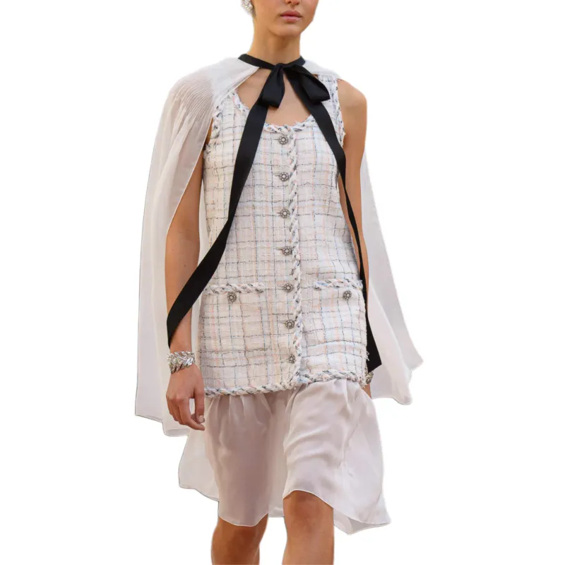 CHANEL 25S Spring Summer Collection Slip Dress Women's White-1